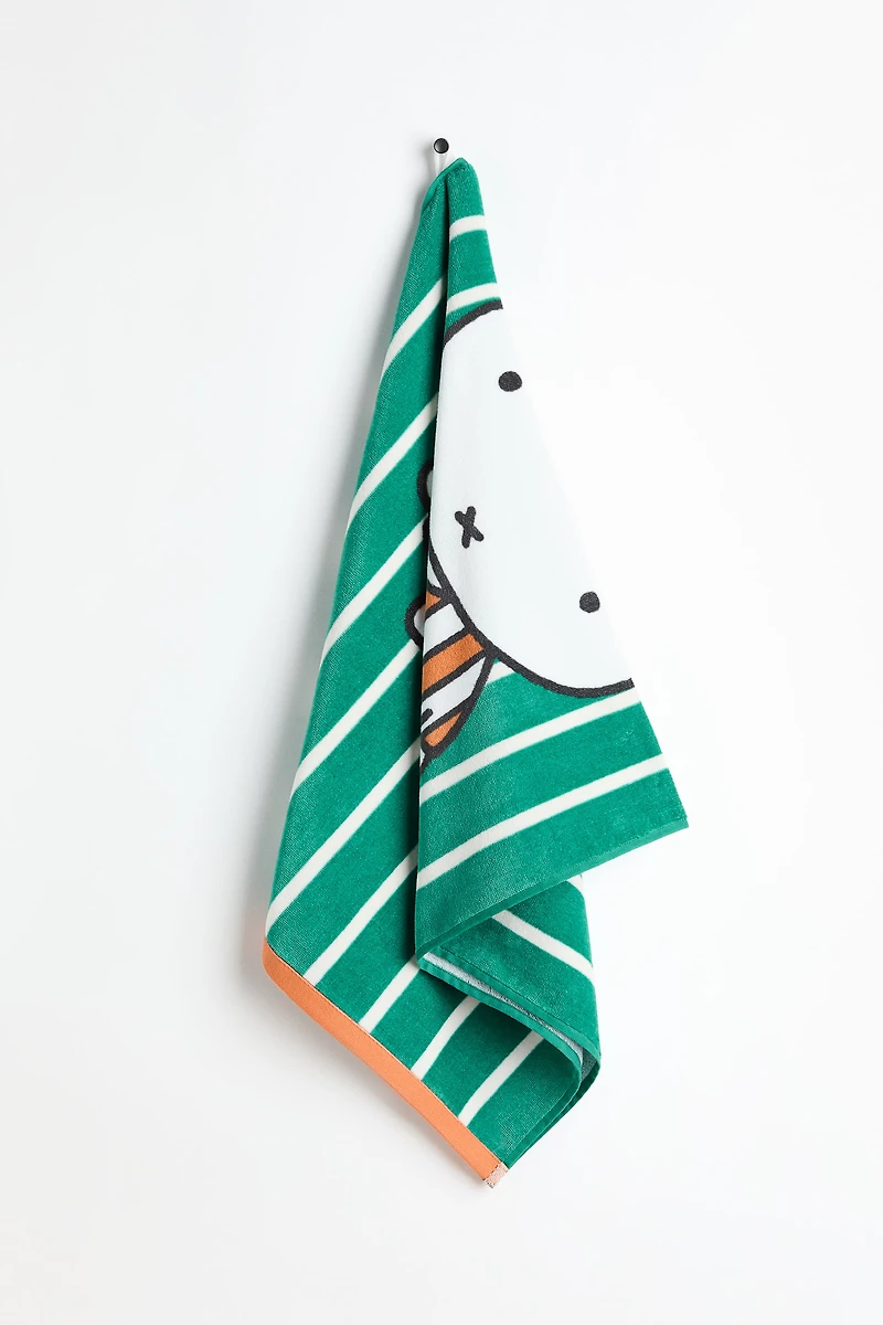 Terry Bath Towel with Printed Motif