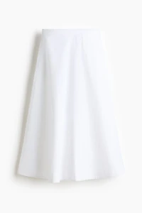 Cotton Twill Midi Skirt