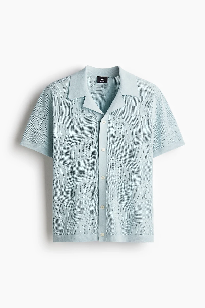 Regular-Fit Jacquard-Knit Resort Shirt