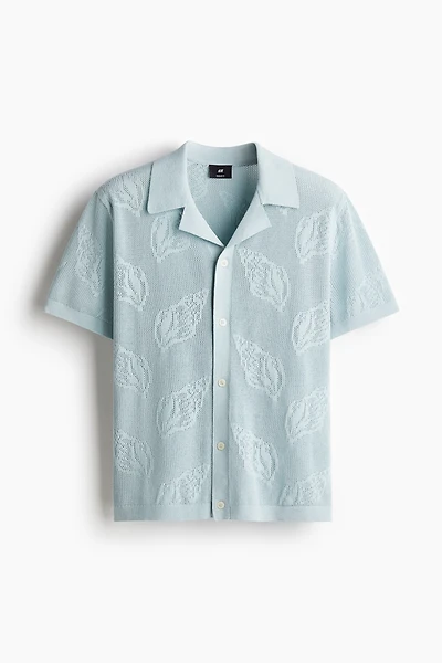 Regular-Fit Jacquard-Knit Resort Shirt