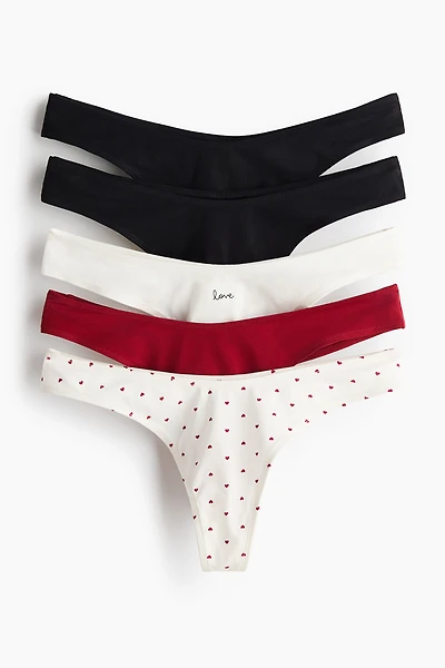 Lot de 5 culottes Thong en coton