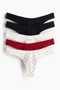 Lot de 5 culottes Thong en coton