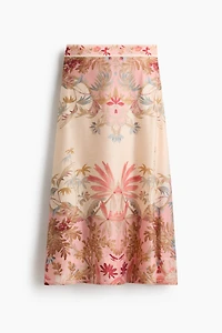 Flared Linen-Blend Skirt