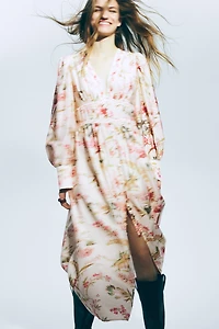 Button-Front Viscose-Blend Dress