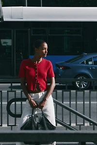 Chandail en tricot côtelé