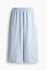 Linen-Blend Crop Pants