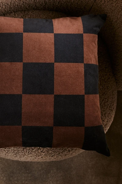 Checked Velvet Cushion Cover