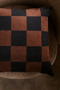 Checked Velvet Cushion Cover