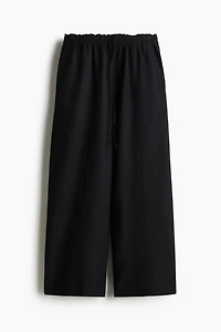 Linen-Blend Crop Pants