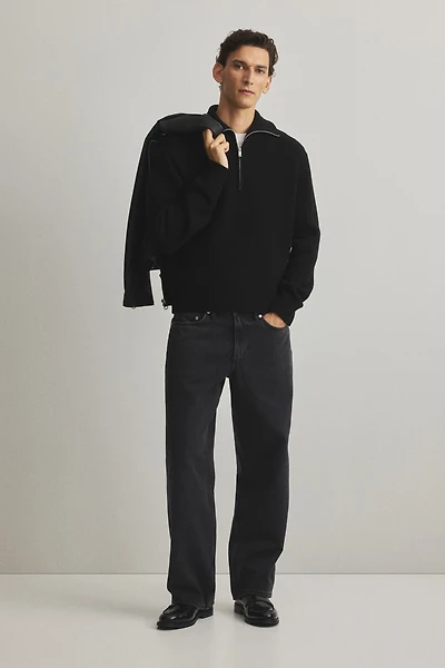Regular-Fit Half-Zip Wool Polo Sweater