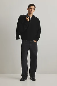Regular-Fit Half-Zip Wool Polo Sweater