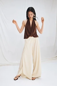 Twist-Detail Halterneck Top