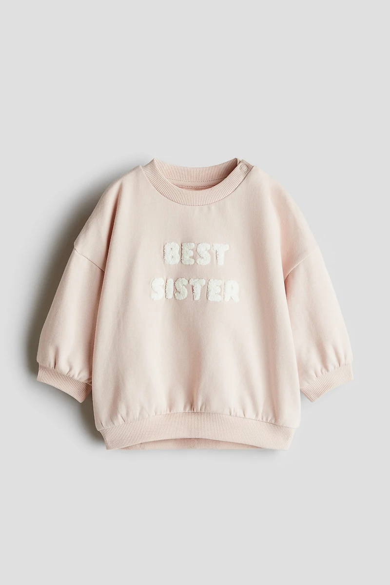 Teddy Fleece Sweatshirt with Appliqués