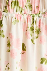 Puff-Sleeved Poplin Dress