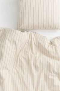 Ensemble de couette lit simple à motif rayé