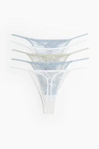 Lot de 5 culottes-ficelles Tanga en dentelle
