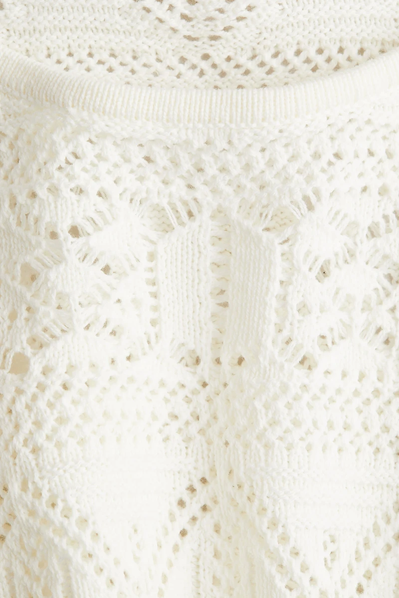 Haut court en tricot pointelle