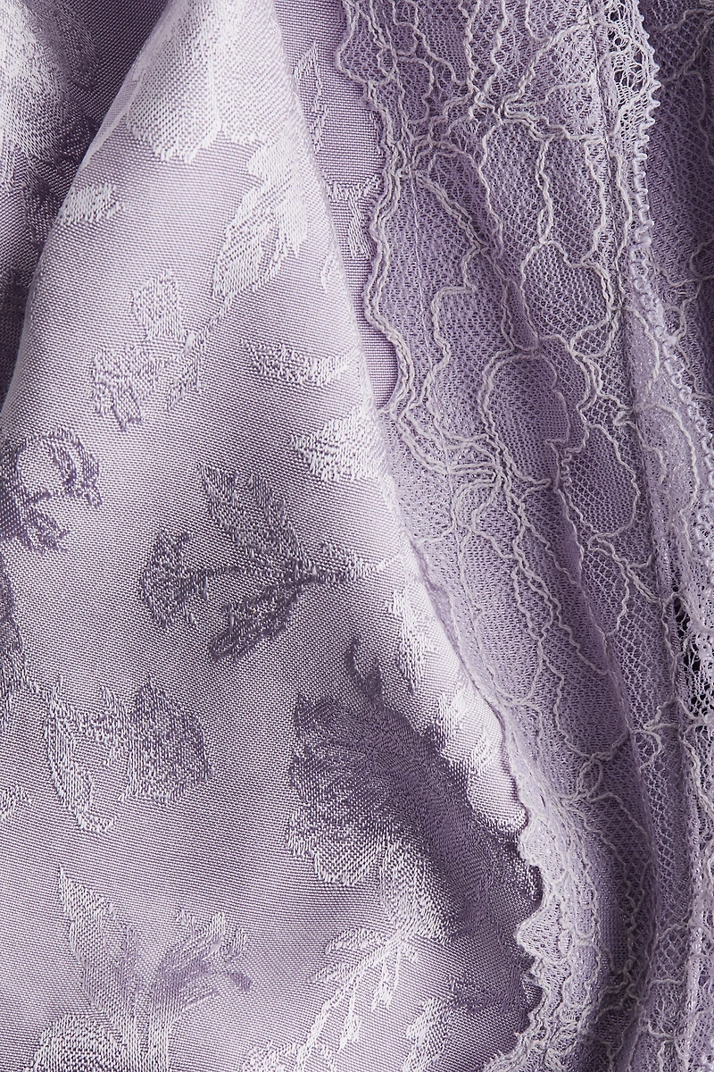 Jacquard-Weave Dress with Lace Insets