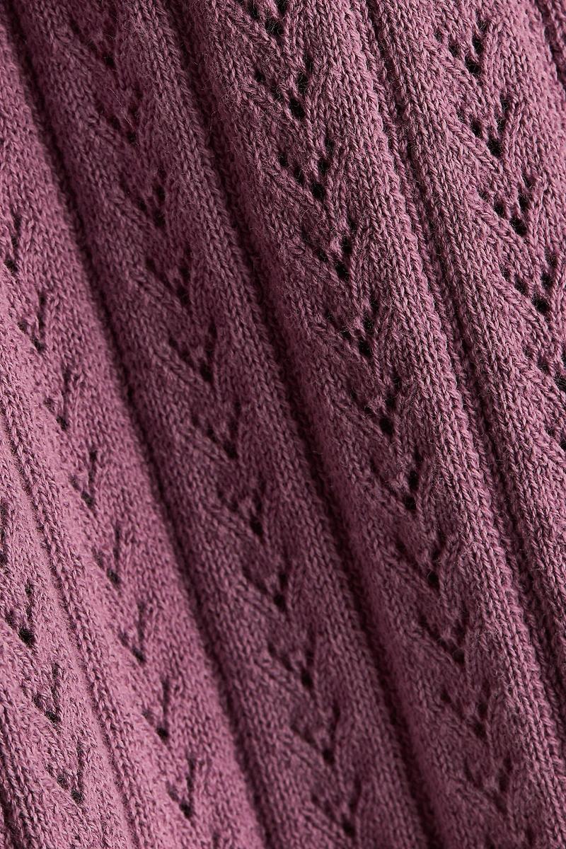 Pointelle-Knit Cotton Cardigan