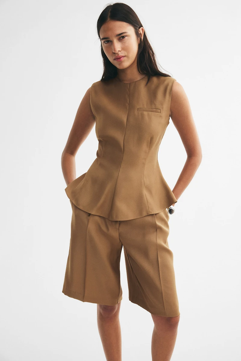 Sleeveless Peplum Top