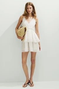Robe en coton avec dentelle