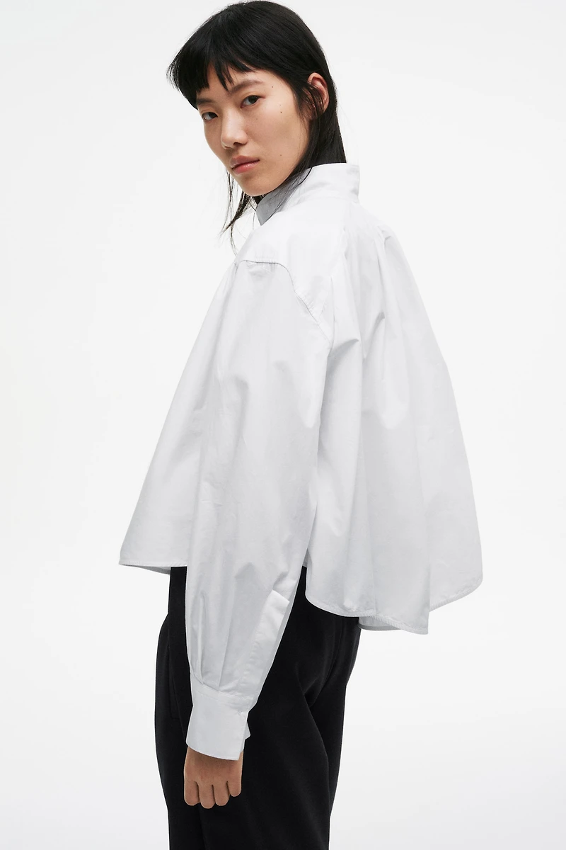 Gathered Poplin Blouse