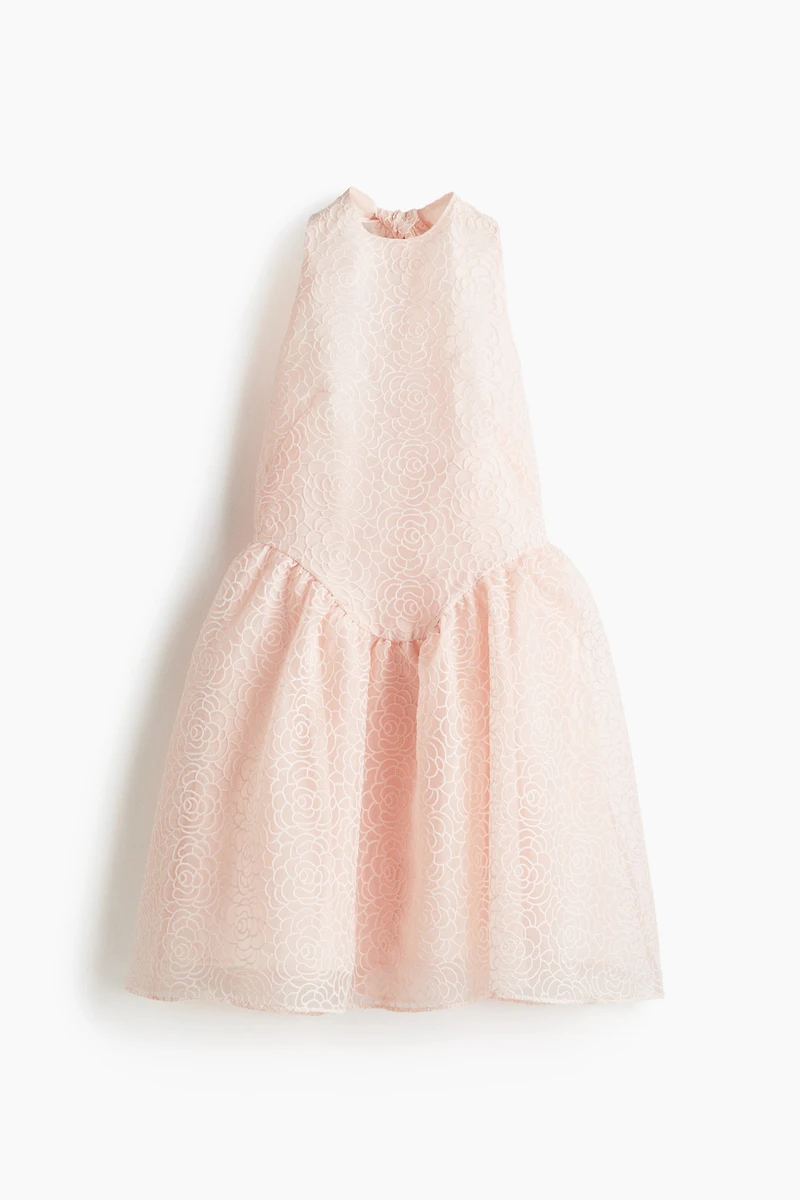 Embroidered Halterneck Dress