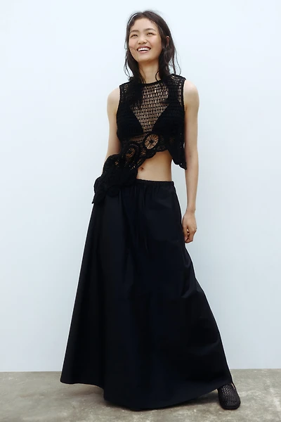 Cotton Poplin Maxi Skirt