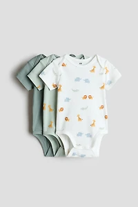 3-pack Cotton Bodysuits with Lap Shoulders