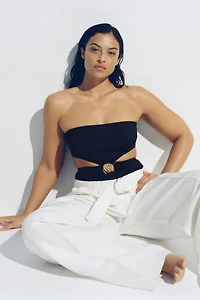 Padded-Cup Bandeau Swimsuit