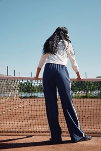 Wide-Leg Drawstring Pants