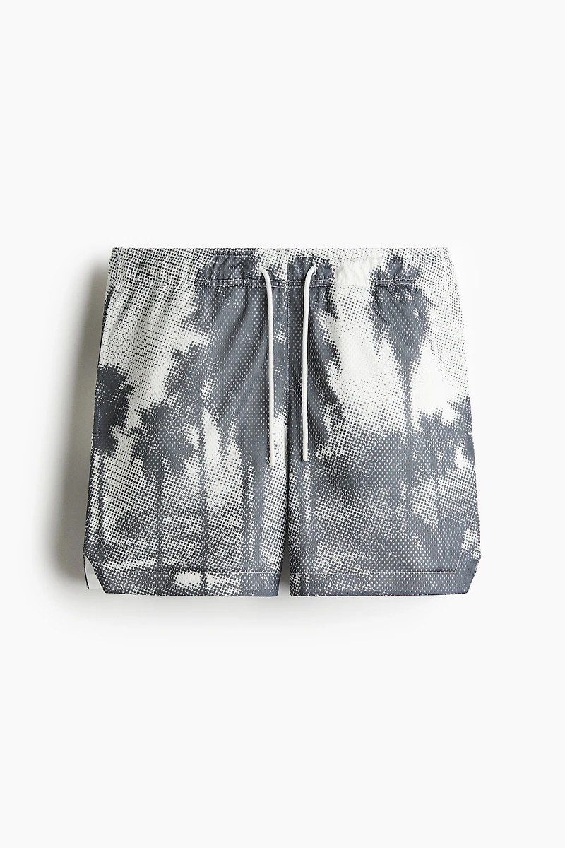 Regular-Fit Printed Mesh Shorts