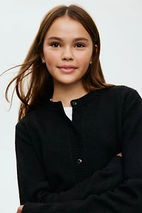 Short Fine-Knit Cardigan