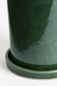 Petit pot pour aromates avec soucoupe