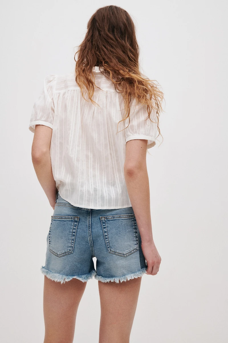 Frayed Denim Shorts