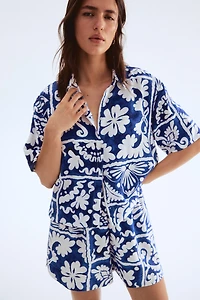 Short-Sleeved Twill Shirt