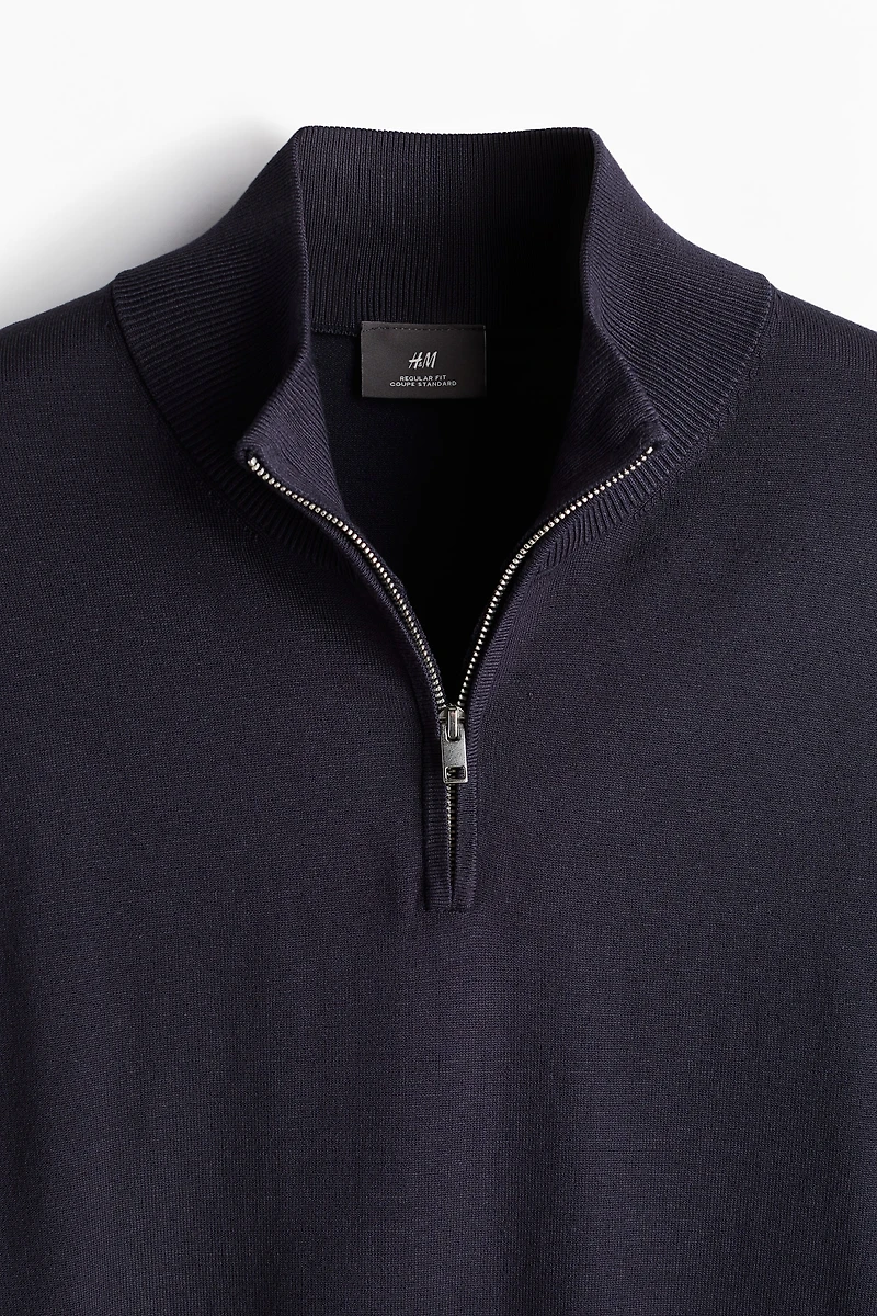 Slim Fit Half-Zip Fine-Knit Sweater