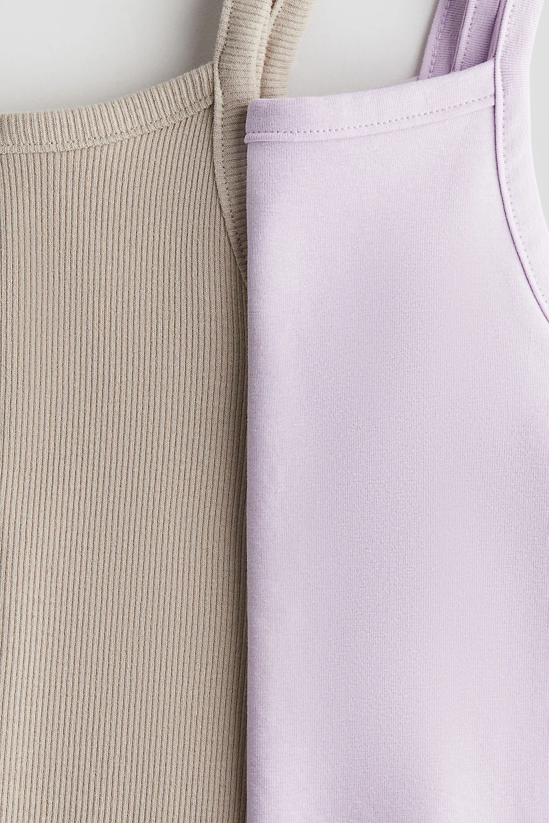 Lot de 2 hauts à bretelles fines en coton