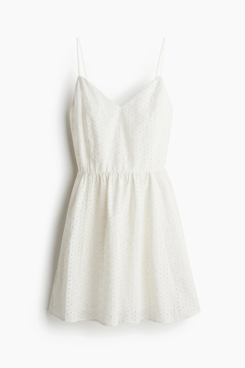 Eyelet-Embroidered Strappy Dress