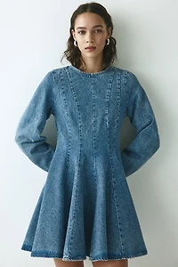 Robe en denim avec jupe évasée