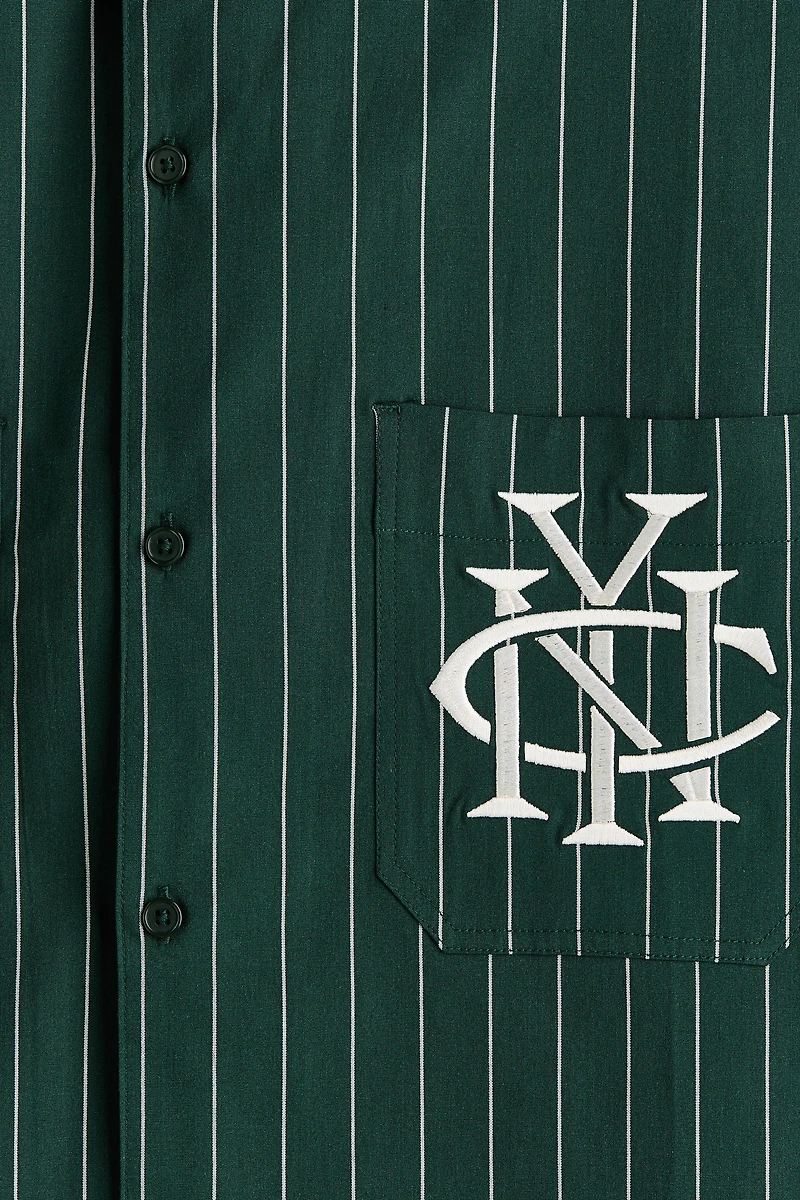 Regular-Fit Embroidered-Motif Shirt