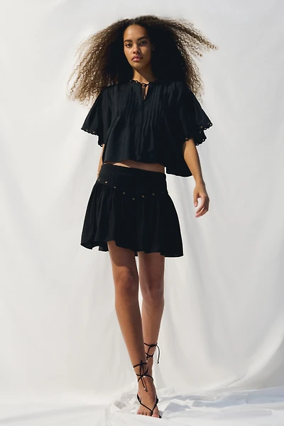Gathered Mini Skirt