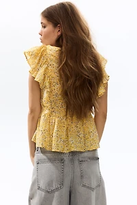 Haut volanté en coton