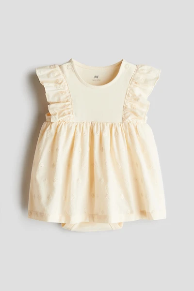 Ruffle-trimmed Bodysuit Dress