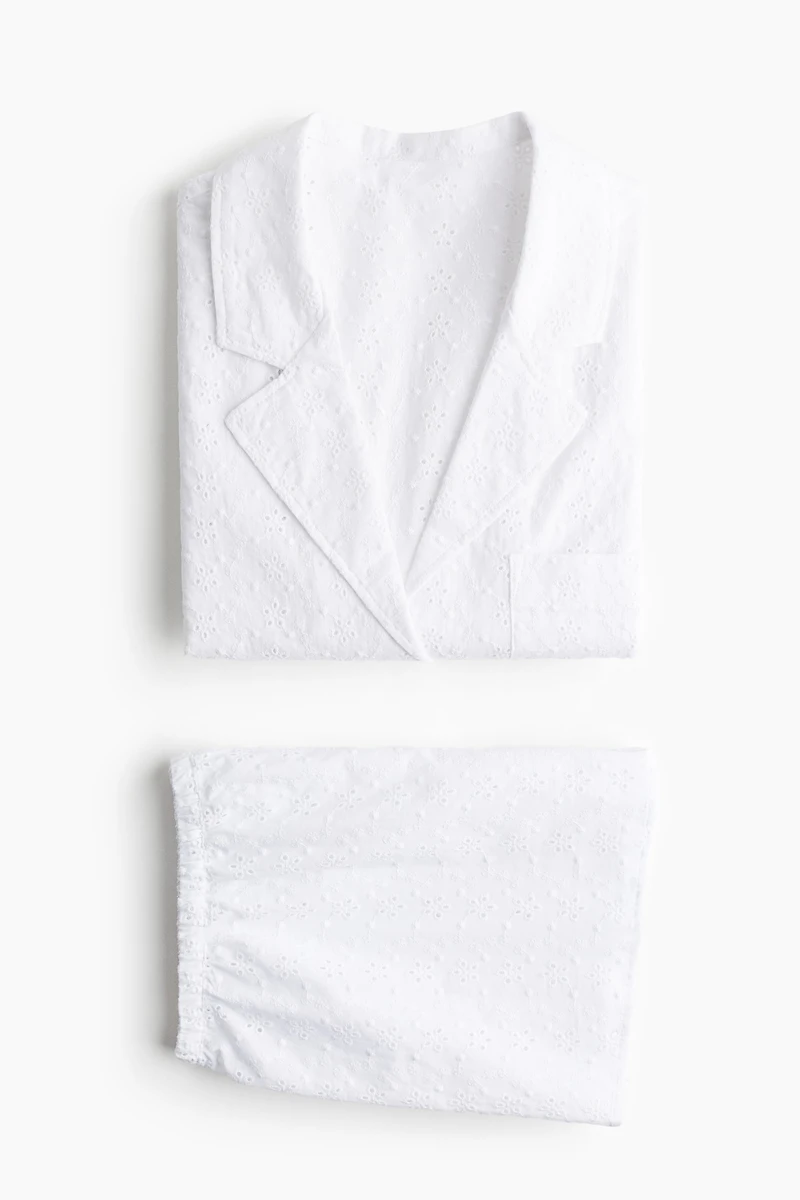 Pajamas with Eyelet Embroidery