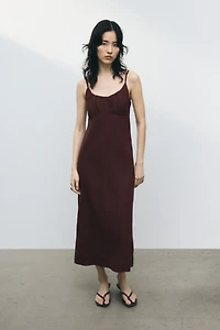Linen-Blend Strappy Dress