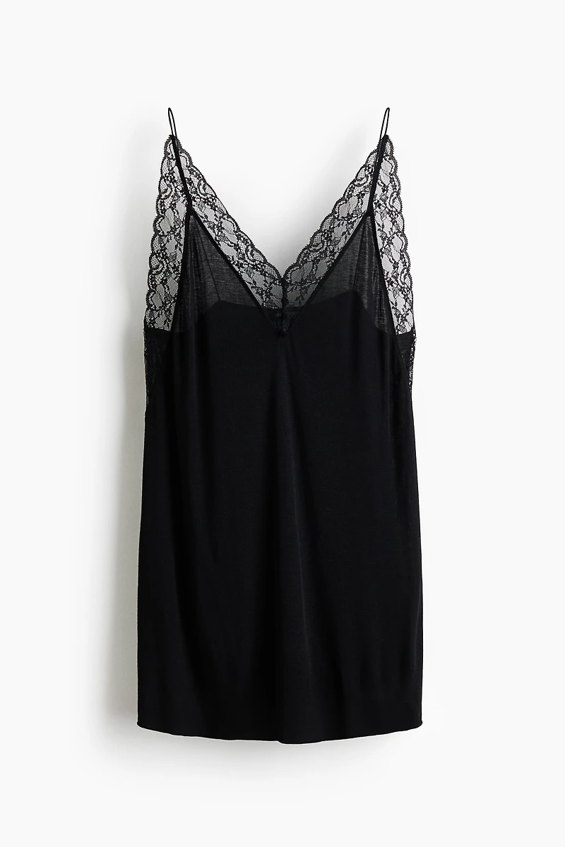 Lace-Trimmed Viscose-Blend Nightgown