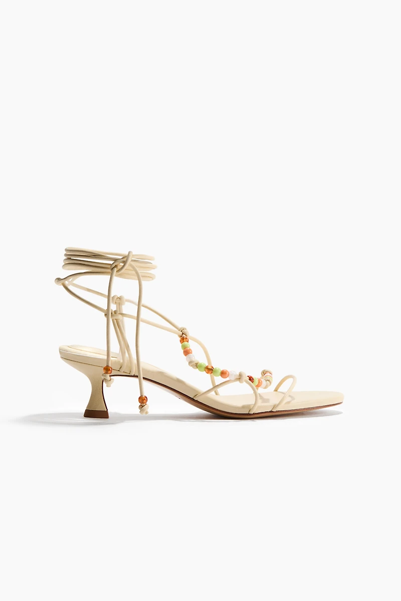 Kitten-Heeled Strappy Sandals