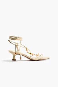 Kitten-Heeled Strappy Sandals