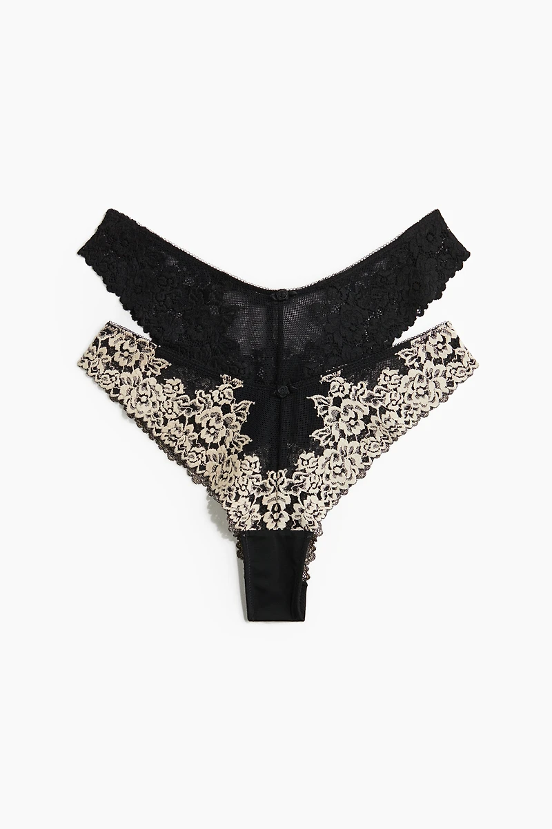 2-Pack Lace Brazilian Briefs